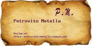 Petrovits Metella névjegykártya
